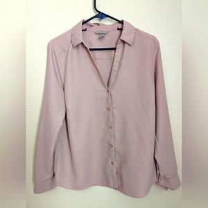H&M Women's large button up blouse, light pink